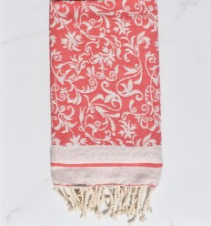 Fouta Victoria incarnat 2