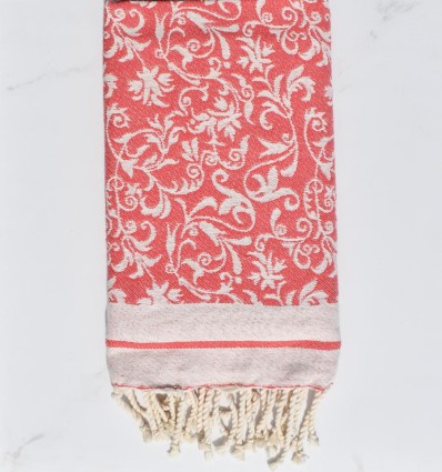 Fouta Fleur de Lys incarnat