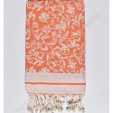 Fouta Fleur de Lys orange