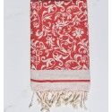 Fouta Fleur de Lys rouge