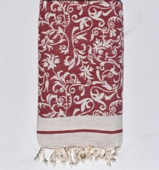 Fouta Victoria rouge bordeaux 2