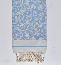 Fouta modèle Versailles bleu ciel