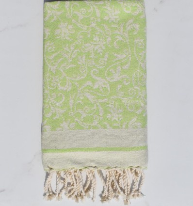 Fouta Fleur de Lys vert clair
