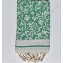 Fouta Fleur de Lys vert