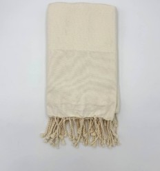 fouta Chevron blanc crème