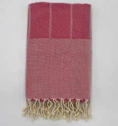 Fouta chevron rose foncé