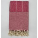 Fouta chevron rose foncé
