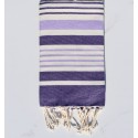 Fouta Oslo blanc crème, mauve et lilas