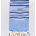 Fouta arabesque bleu clair et bleu ardoise