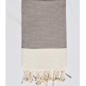 Fouta PIQUE-PIQUE taupe
