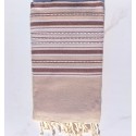 Jeté arabesque beige avec rayures marron