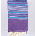 Fouta couple arabesque mauve et bleu azur