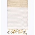 Jeté nid d'abeille beige sable