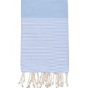 Grande fouta nid d'abeille bleu clair