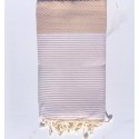 Grande fouta nid d'abeille beige moyen
