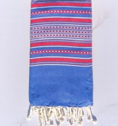 Fouta couple arabesque bleu et rouge