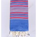 Fouta couple arabesque bleu et rouge