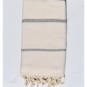 Ecru throw with black stripes
