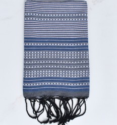 Fouta arabesque bleu et rose bébé