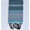 Fouta arabesque bleu clair avec rayures