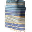 Fouta arabesque bleu clair avec rayures
