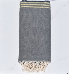 Jeté gris foncé avec lurex doré