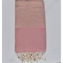 Jeté vieux rose avec lurex doré