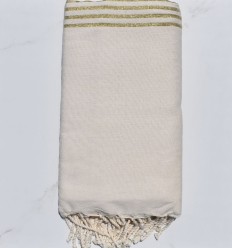 Jeté écru avec lurex doré