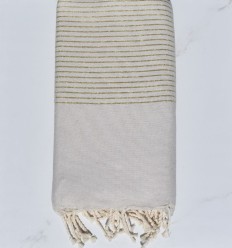 Jeté greige avec lurex doré