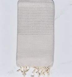 Jeté écru avec lurex argent