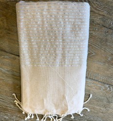 Jeté couleur sable avec lurex argent