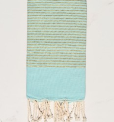 Fouta Lurex Doré Vert Eau