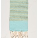 Fouta Lurex Doré Vert Eau