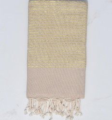 Classic Beige Gold Lurex Fouta