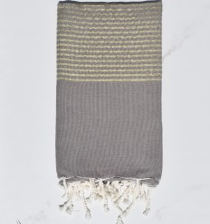 Fouta Lurex Doré Classique Taupe