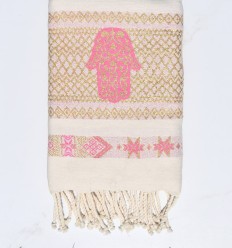 Fouta khomsa rose clair