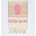 Fouta khomsa rose clair