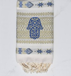 Fouta khomsa bleu
