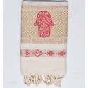 Fouta khomsa rose fuchsia