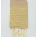 Fouta Lurex Dorato Nido d'Ape Beige Sabbia