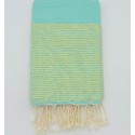 Aqua Green Gold Lurex Honeycomb Fouta