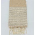Silver Lurex Beige Honeycomb Fouta