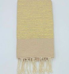 Sand Beige Gold Lurex Classic Fouta