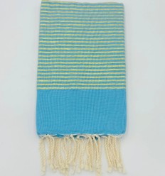 Fouta Lurex Dorato Classica Blu Azzurro