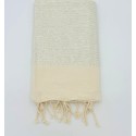 Fouta Blanc Crème Lurex Argent