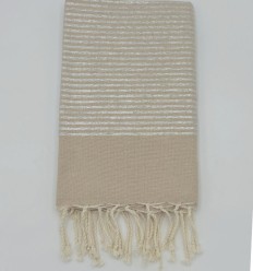 Fouta Lurex Prata Taupe
