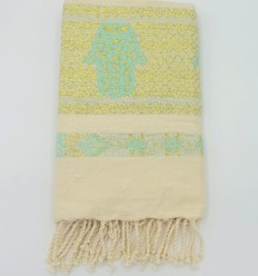 Fouta khomsa vert d'eau