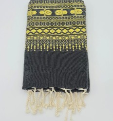 Fouta khomsa gris noir