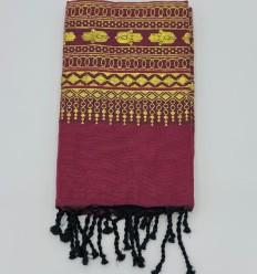 Fouta khomsa bordeaux
