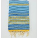 Fouta arabesque bleu clair avec rayures